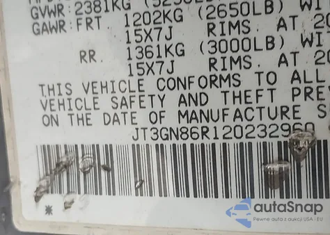 2002 Toyota 4Runner Sr5 V6 из США, поврежденный, VIN JT3GN86R120232960